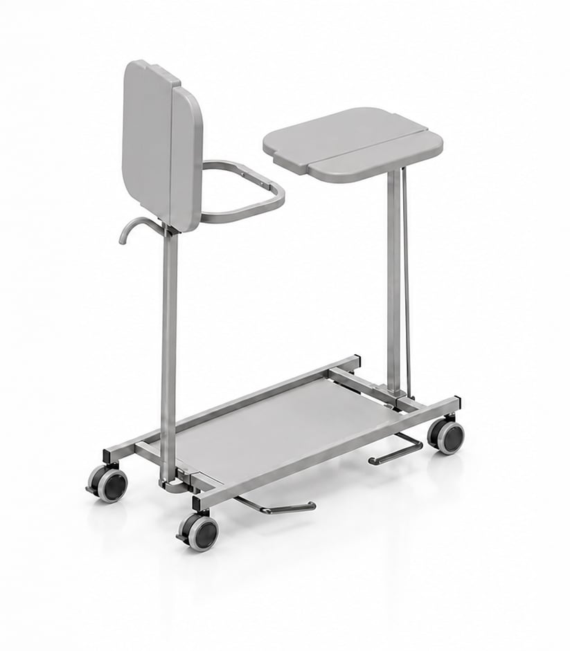 Laundry and waste trolley, double with foot pedal_542 173-1